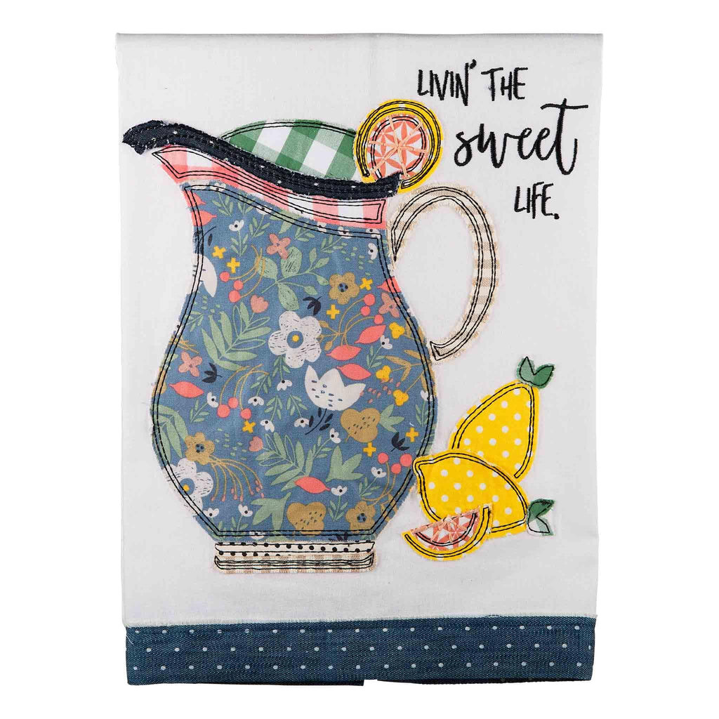 Livin' the Sweet Tea Life Tea Towel from the Tea Towels Collection at The Vintage Home Studio, an affordable home decor store in North Wilkesboro, NC.