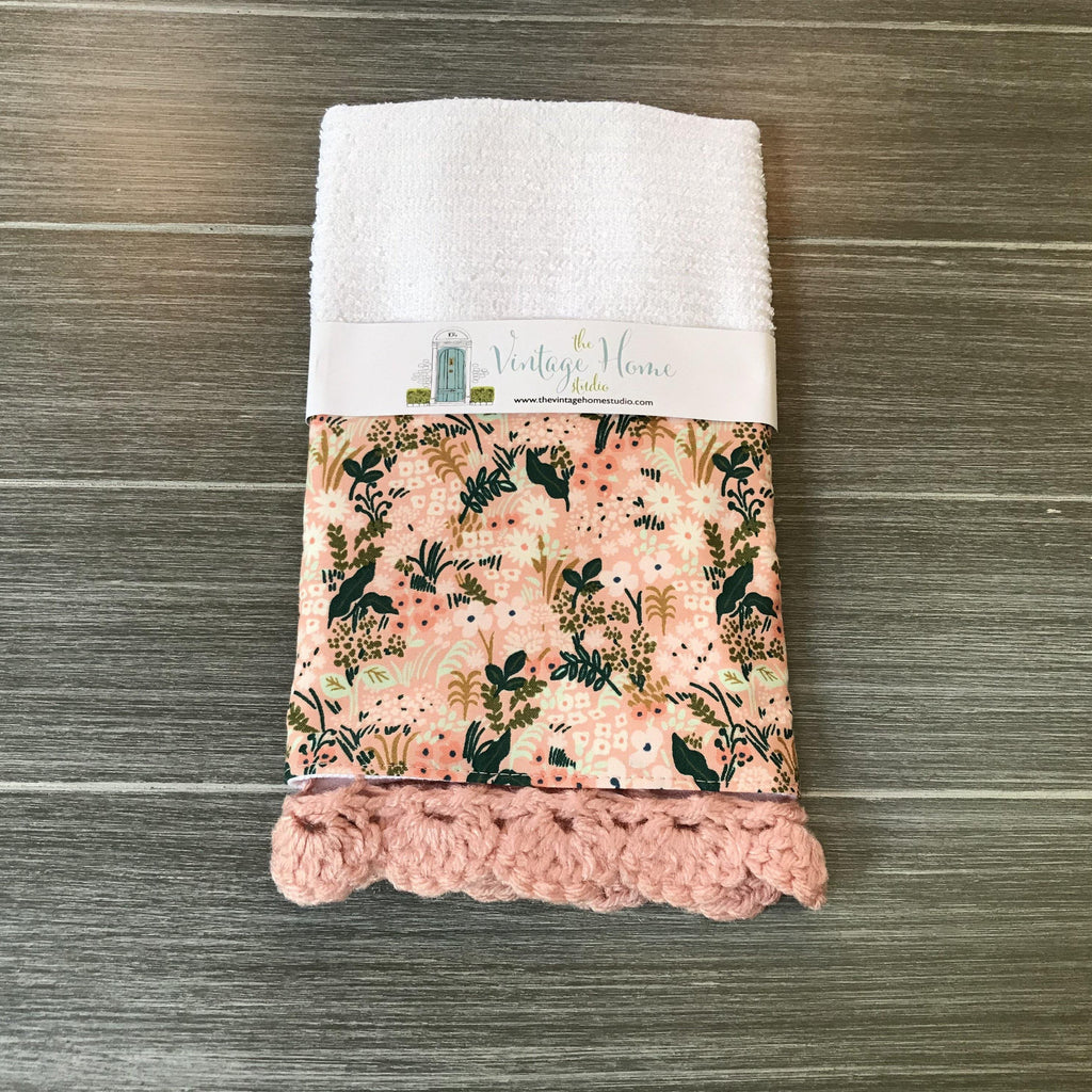 Pink Meadow Rifle Paper Company Crochet Kitchen Bar Mop Towel - The Vintage Home Studio