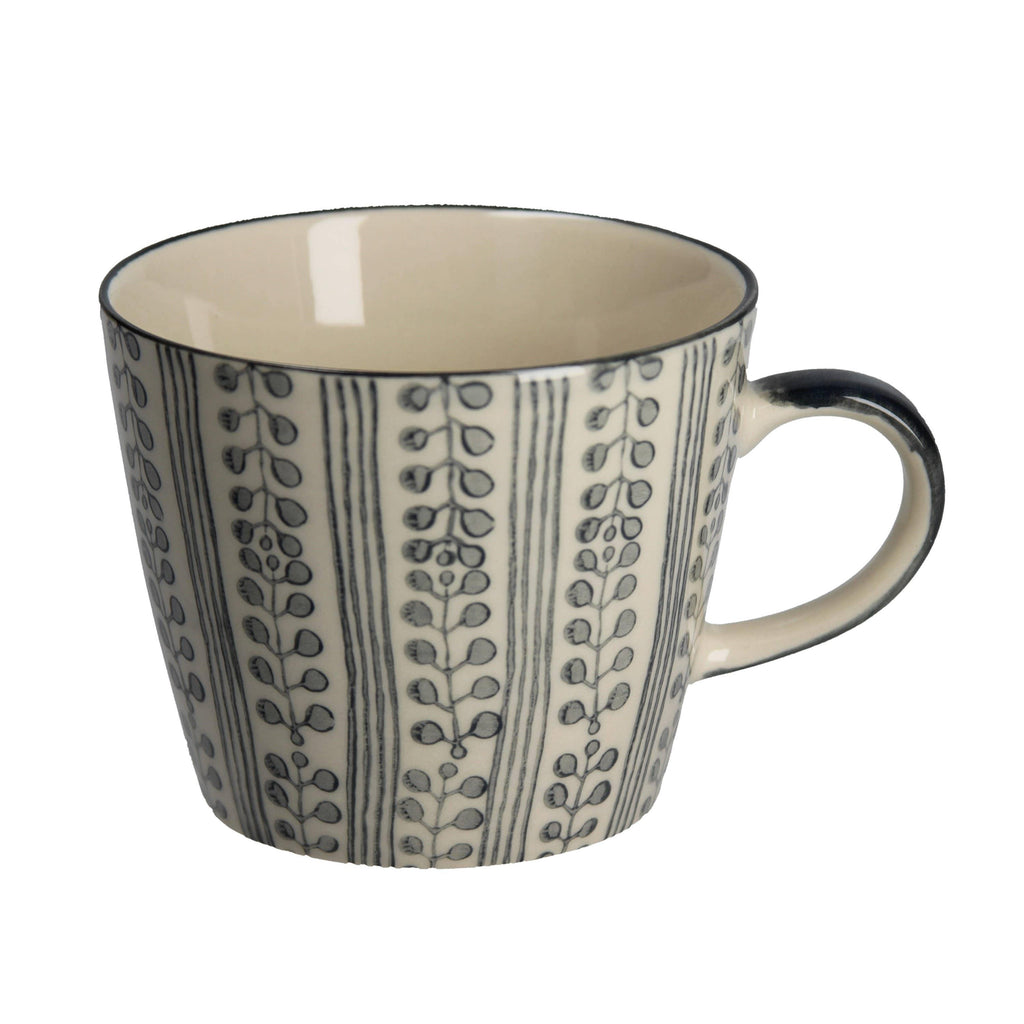 Grey Stripe Berry Ceramic Mug - The Vintage Home Studio