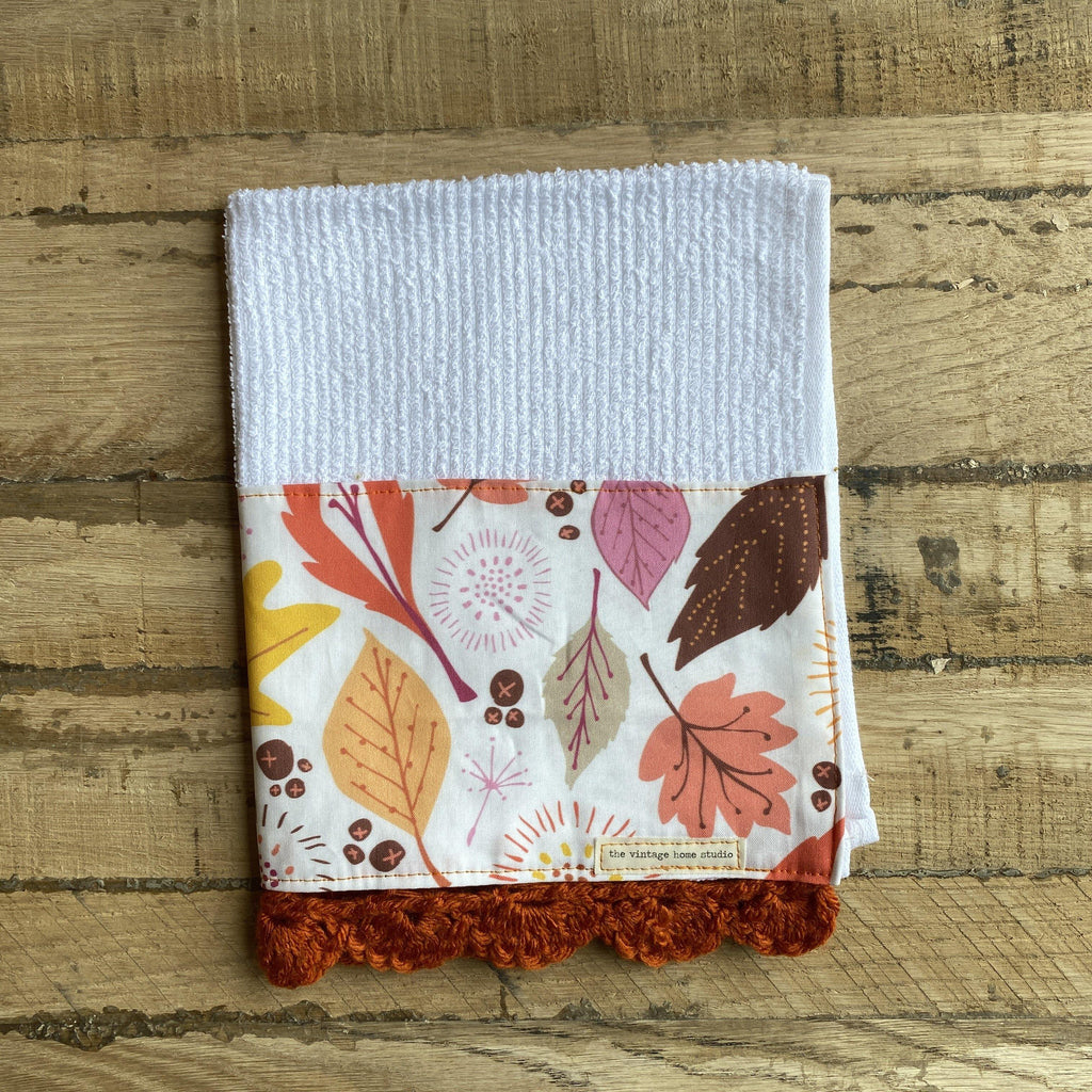 Falling for Fall Crochet Kitchen Bar Mop Towel from the Crochet Kitchen Bar Mop Towel Collection at The Vintage Home Studio, an affordable home decor store in North Wilkesboro, NC.