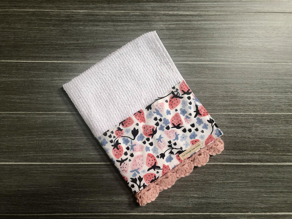 Strawberry Harvest Crochet Kitchen Bar Mop Towel - The Vintage Home Studio