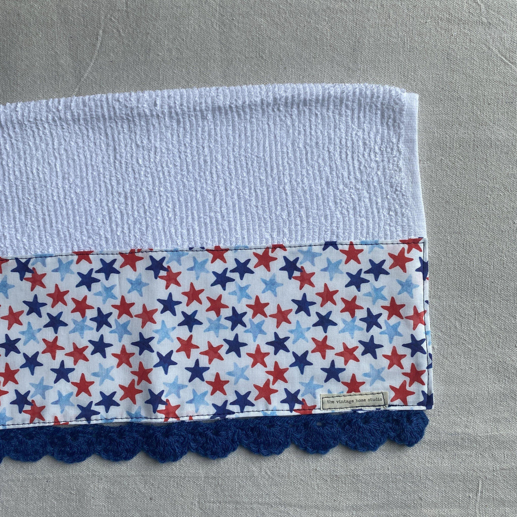 Freedom Stars Crochet Kitchen Towel - The Vintage Home Studio