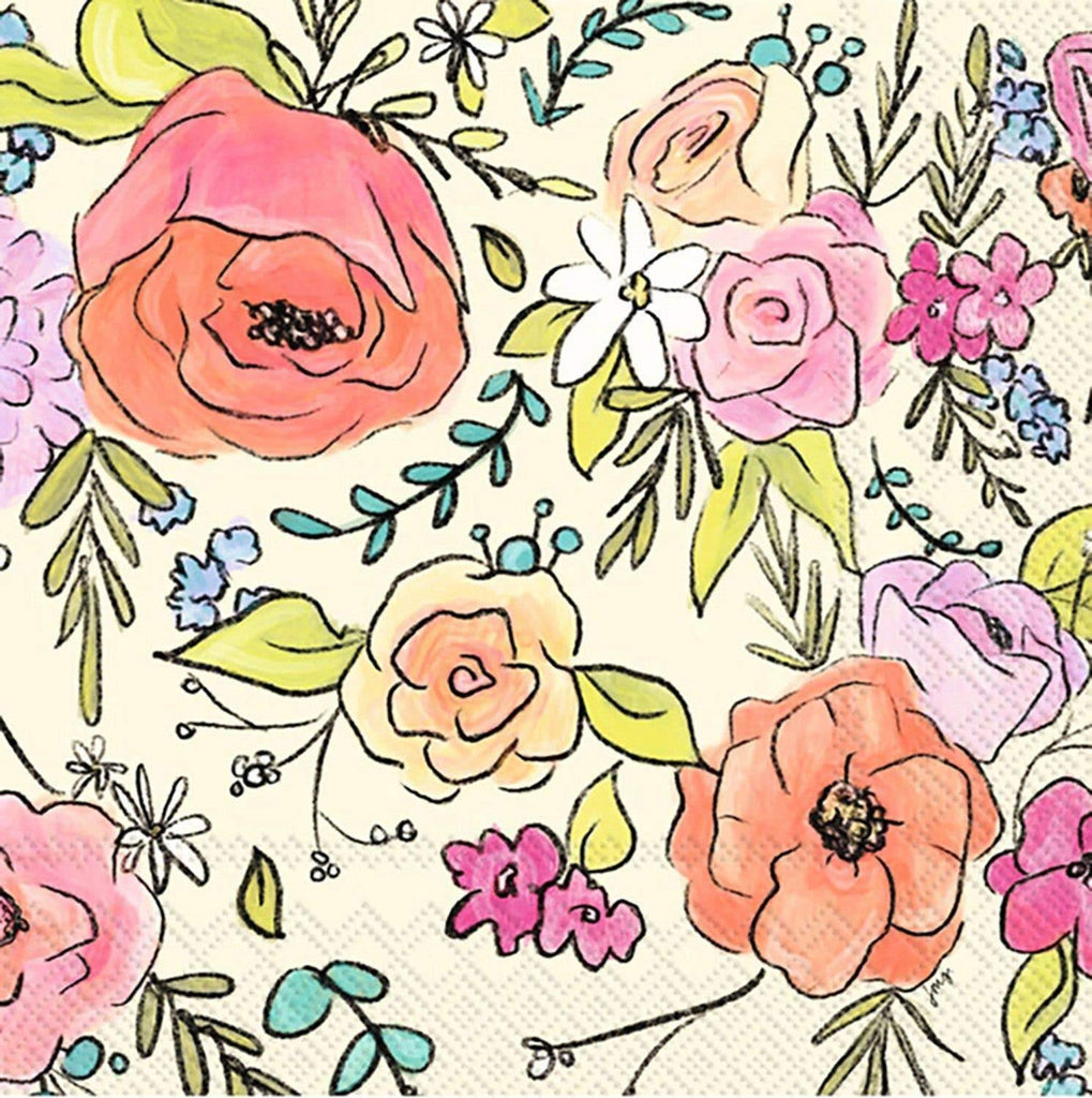 Flower Party Paper Napkins - The Vintage Home Studio