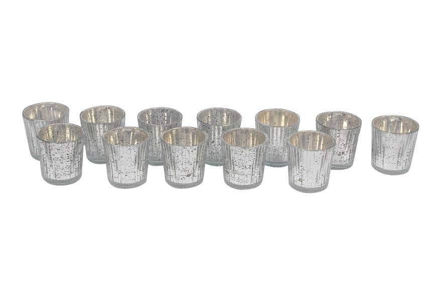 Glass Votives in Silver from the Home Accents Collection at The Vintage Home Studio, an affordable home decor store in North Wilkesboro, NC.