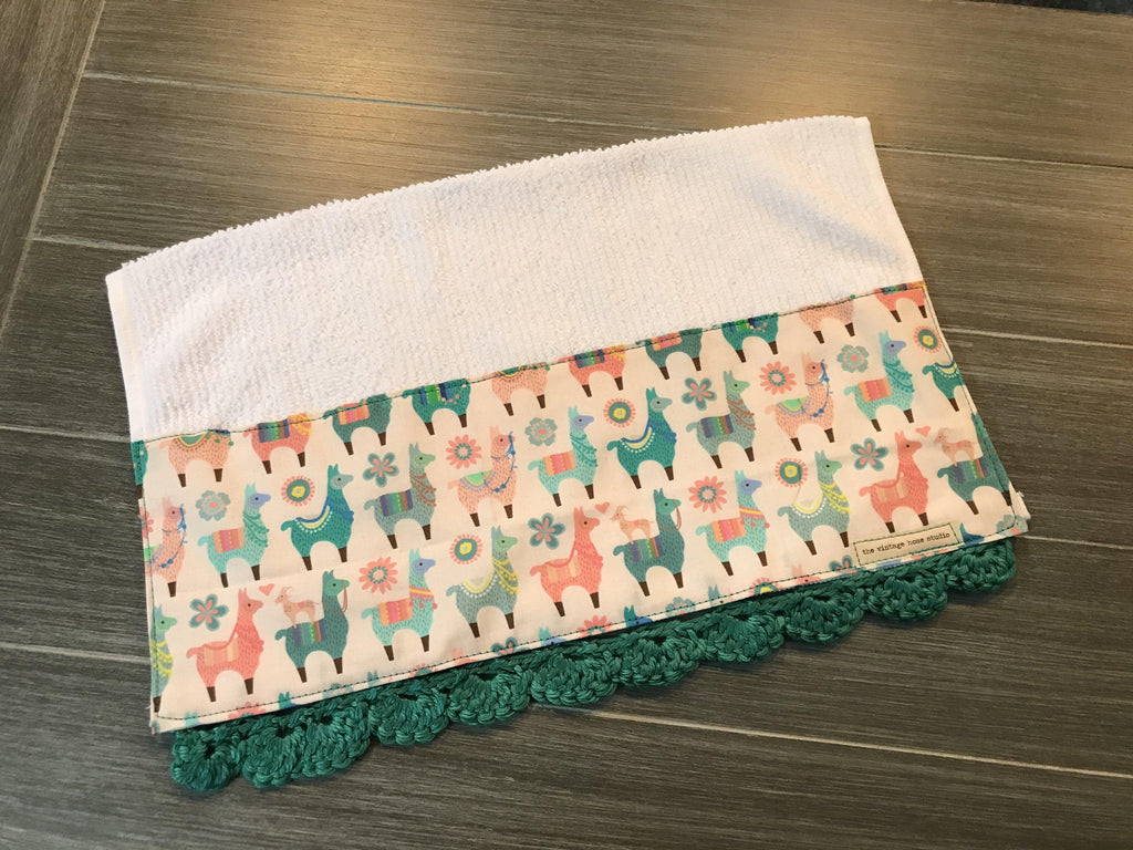 Llama Party Crochet Kitchen Bar Mop Towel - The Vintage Home Studio