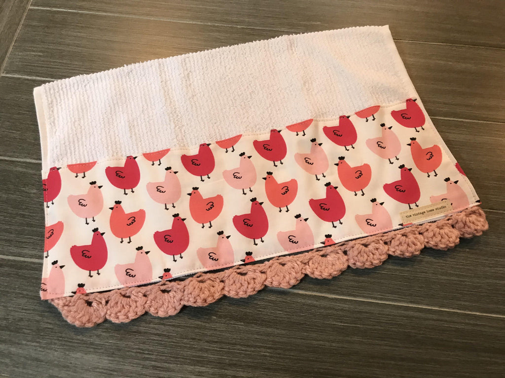 Pretty Hens Crochet Kitchen Bar Mop Towel - The Vintage Home Studio