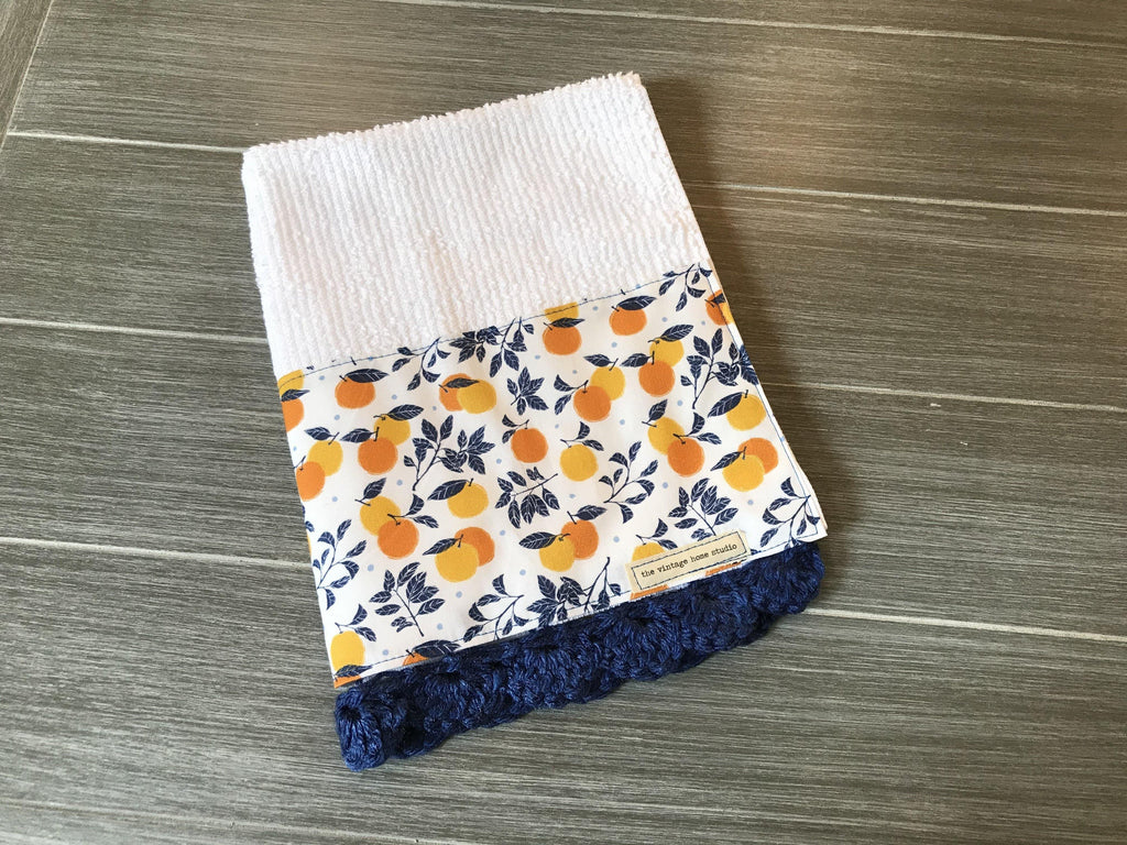 Simple Sweet Orange Treats Crochet Kitchen Bar Mop Towel - The Vintage Home Studio
