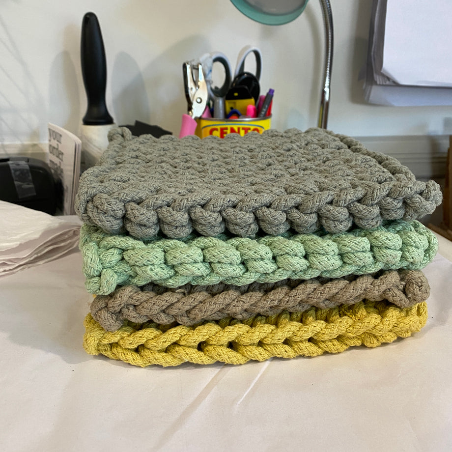 Square Crochet Pot Holders/Trivets - The Trendy Trunk