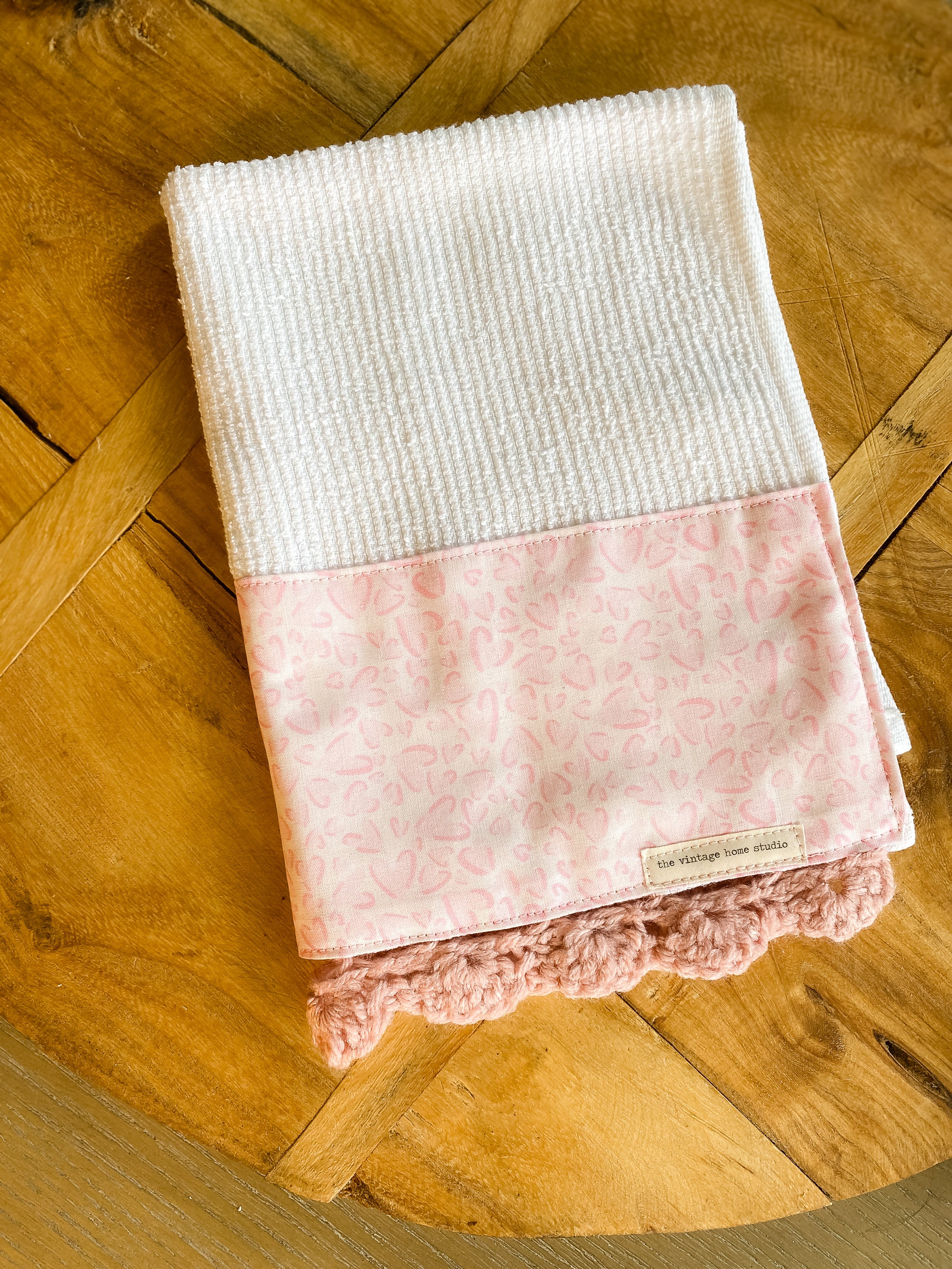 Farmhouse Heart Outlines Crochet Kitchen Towel