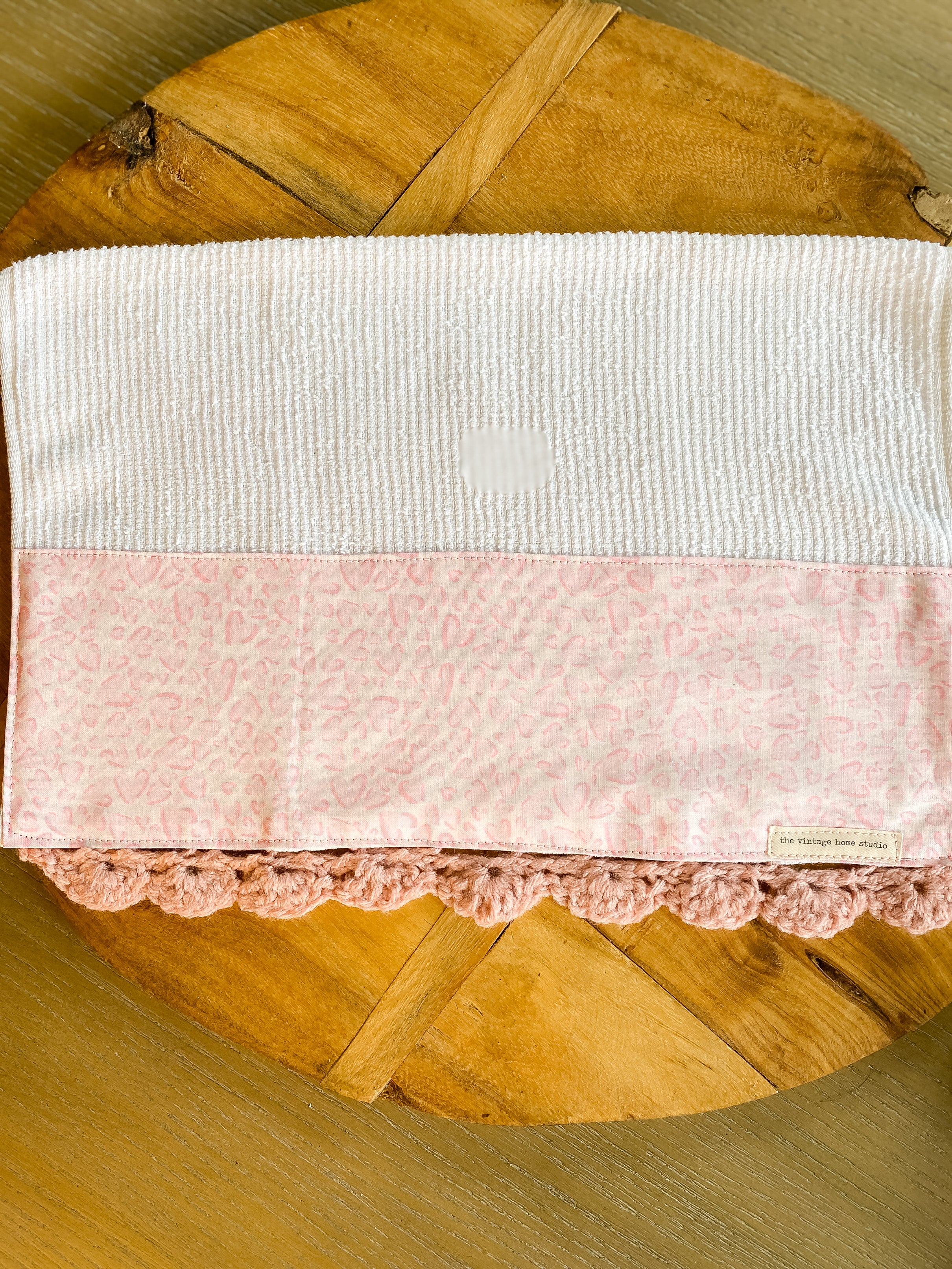 Farmhouse Heart Outlines Crochet Kitchen Towel