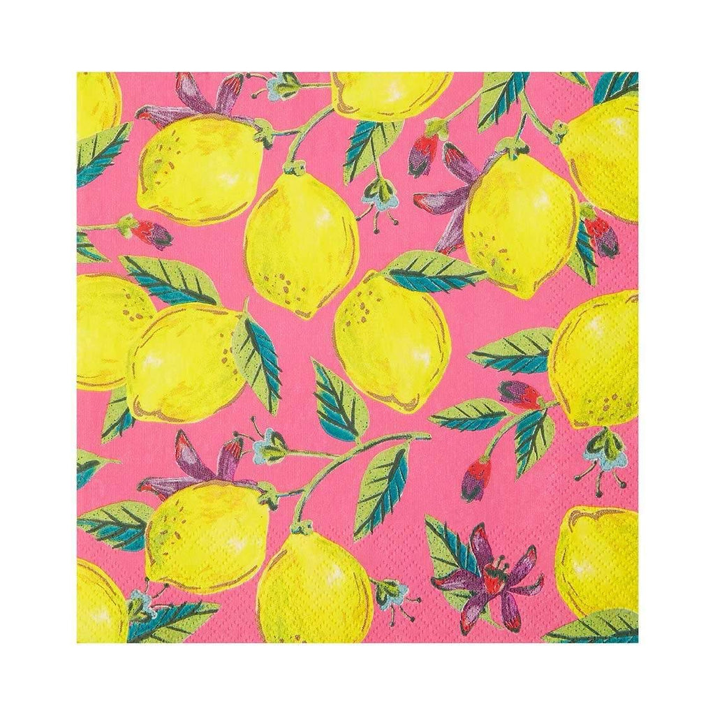 Boho Pink Lemon Paper Napkin - The Vintage Home Studio