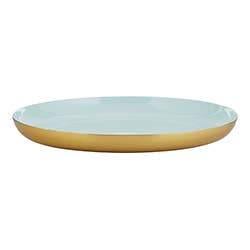 Blue and Gold Round Tray - The Vintage Home Studio