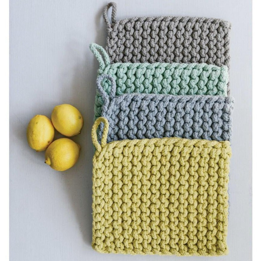 Square Crocheted Pot Holders - The Vintage Home Studio