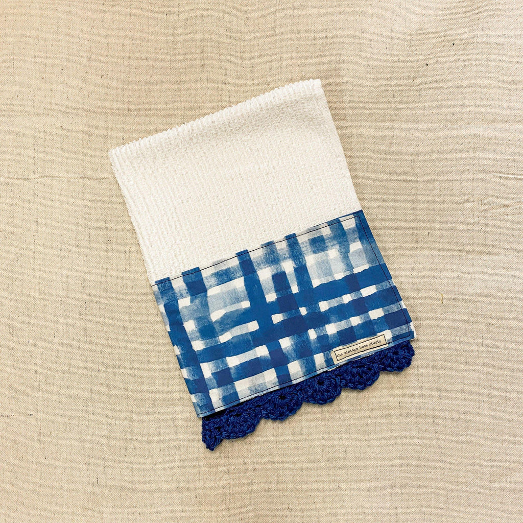 American Dreamin' in Gingham Crochet Kitchen Towel - The Vintage Home Studio