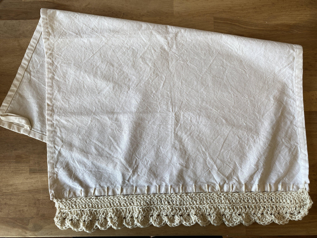 Simply Cotton Crochet Trim Tea Towel - The Vintage Home Studio