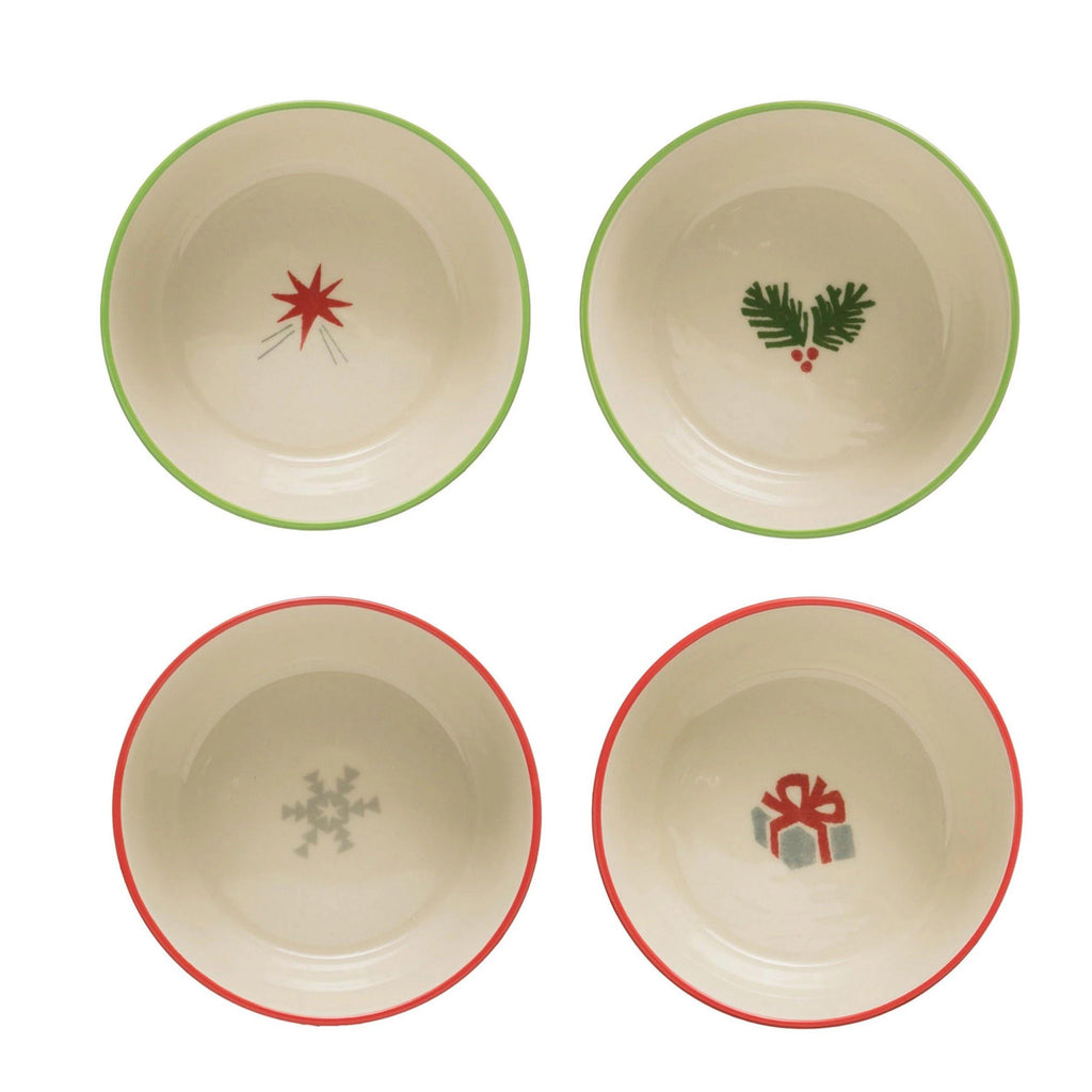 Round Holiday Bowls 5.5" from the Christmas Collection at The Vintage Home Studio, an affordable home decor store in North Wilkesboro, NC.