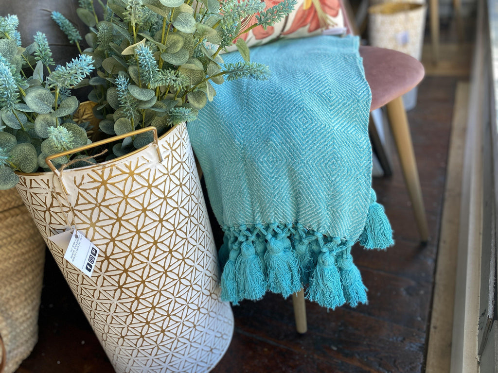 Woven Tassel Edge Throws from the Throws Collection at The Vintage Home Studio, an affordable home decor store in North Wilkesboro, NC.