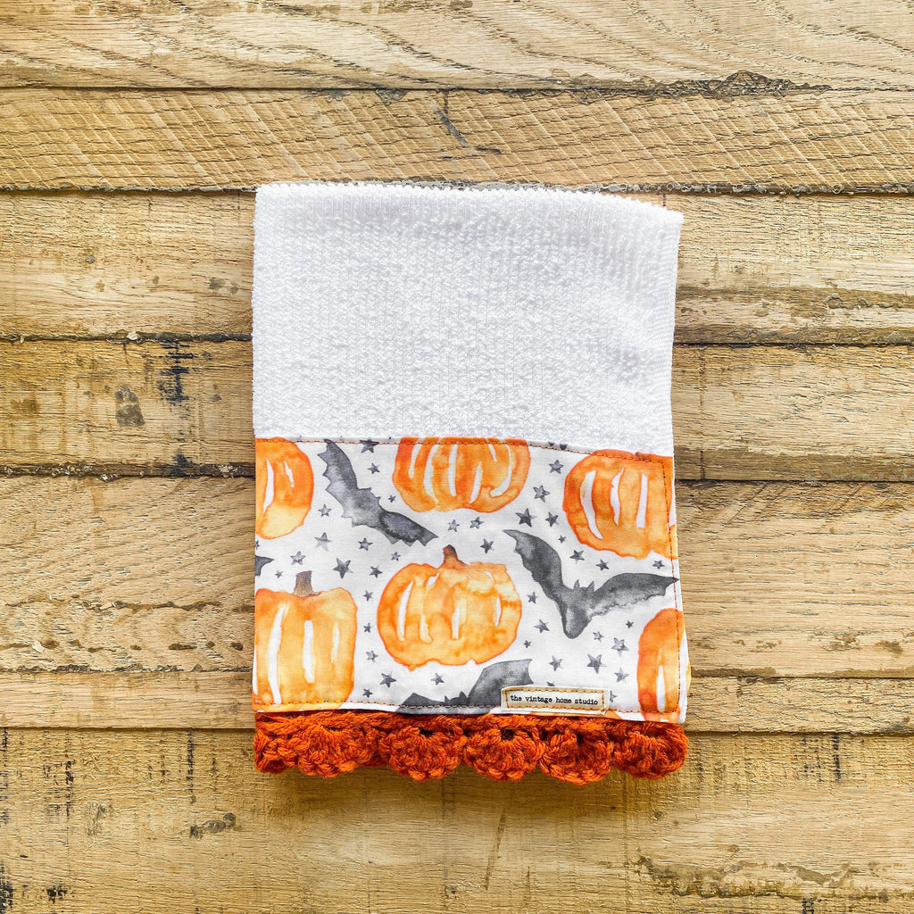 Too Cute to Spook Crochet Kitchen Towel from the Crochet Kitchen Bar Mop Towel Collection at The Vintage Home Studio, an affordable home decor store in North Wilkesboro, NC.