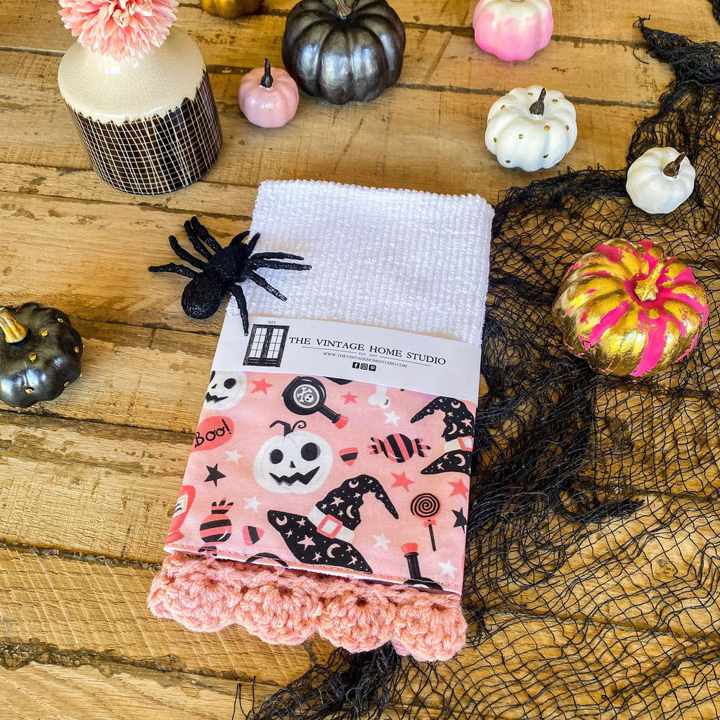 Ghouls Just Wanna Have Fun Crochet Kitchen Towel from the Crochet Kitchen Bar Mop Towel Collection at The Vintage Home Studio, an affordable home decor store in North Wilkesboro, NC.