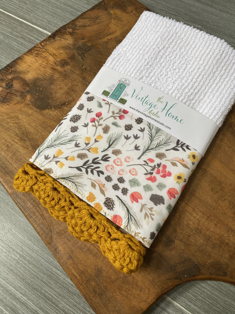 Fall Fields Crochet Kitchen Bar Mop Towel - The Vintage Home Studio
