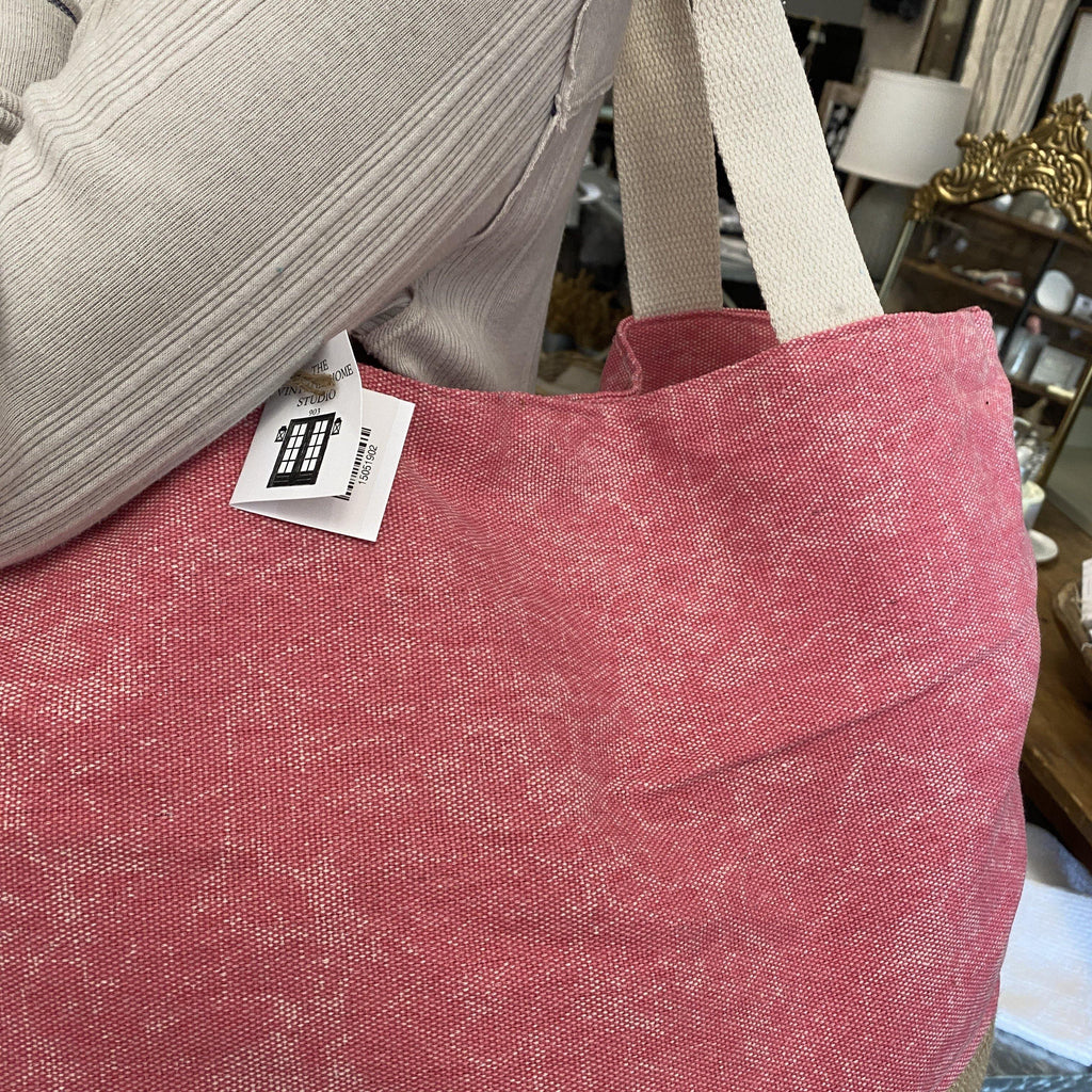 Pink Tote Bag from the Misc. Collection at The Vintage Home Studio, an affordable home decor store in North Wilkesboro, NC.