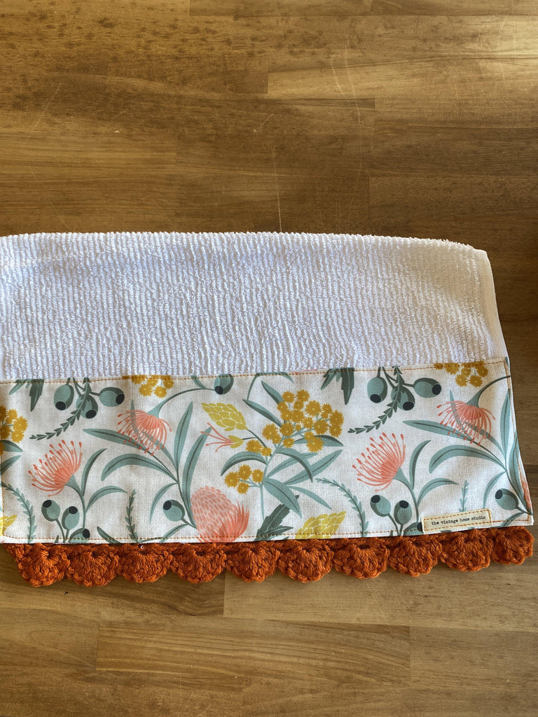 Fresh Florals Crochet Kitchen Towel - The Vintage Home Studio