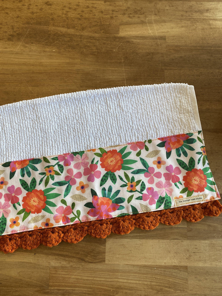 Paper Petals Crochet Kitchen Towel - The Vintage Home Studio
