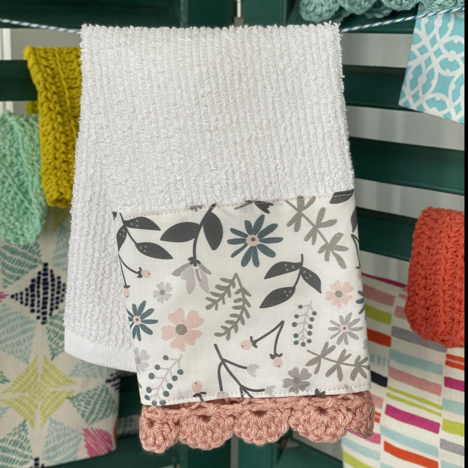 Farmhouse Posies Crochet Kitchen Towel