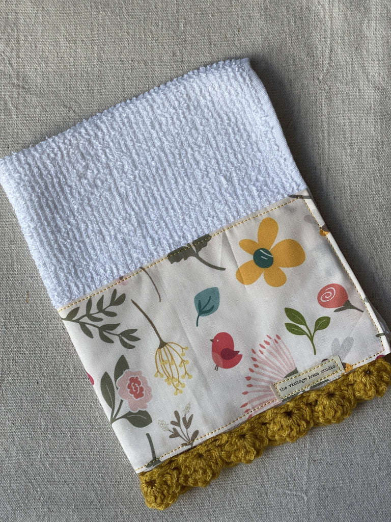 Blooming Joy Crochet Kitchen Towel - The Vintage Home Studio