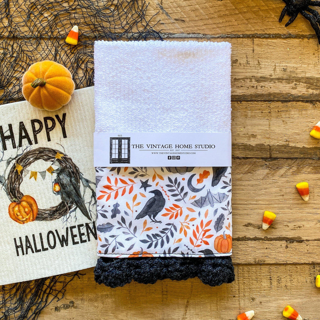 As the Crow Flies Crochet Kitchen Towel from the Crochet Kitchen Bar Mop Towel Collection at The Vintage Home Studio, an affordable home decor store in North Wilkesboro, NC.