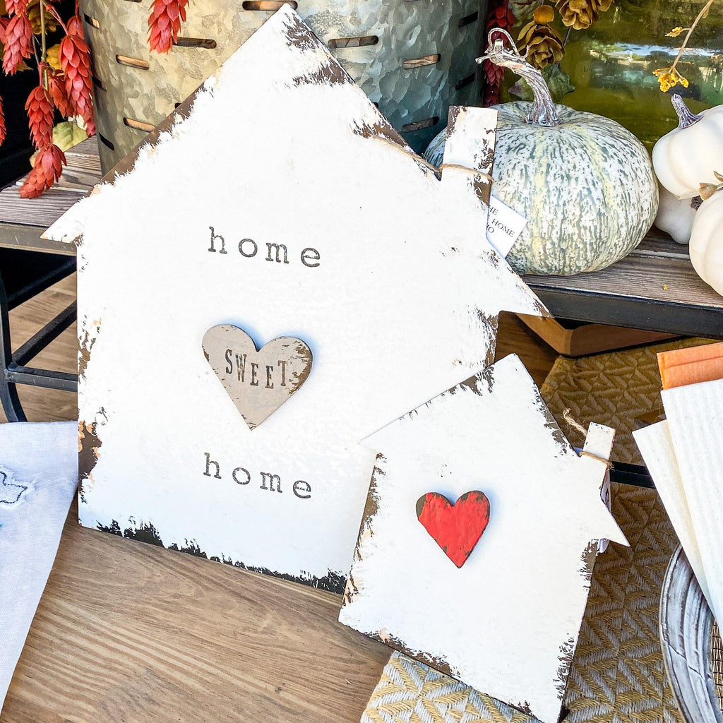 Small, Free Standing House Cut Out With Heart Magnet from the Home Accents Collection at The Vintage Home Studio, an affordable home decor store in North Wilkesboro, NC.