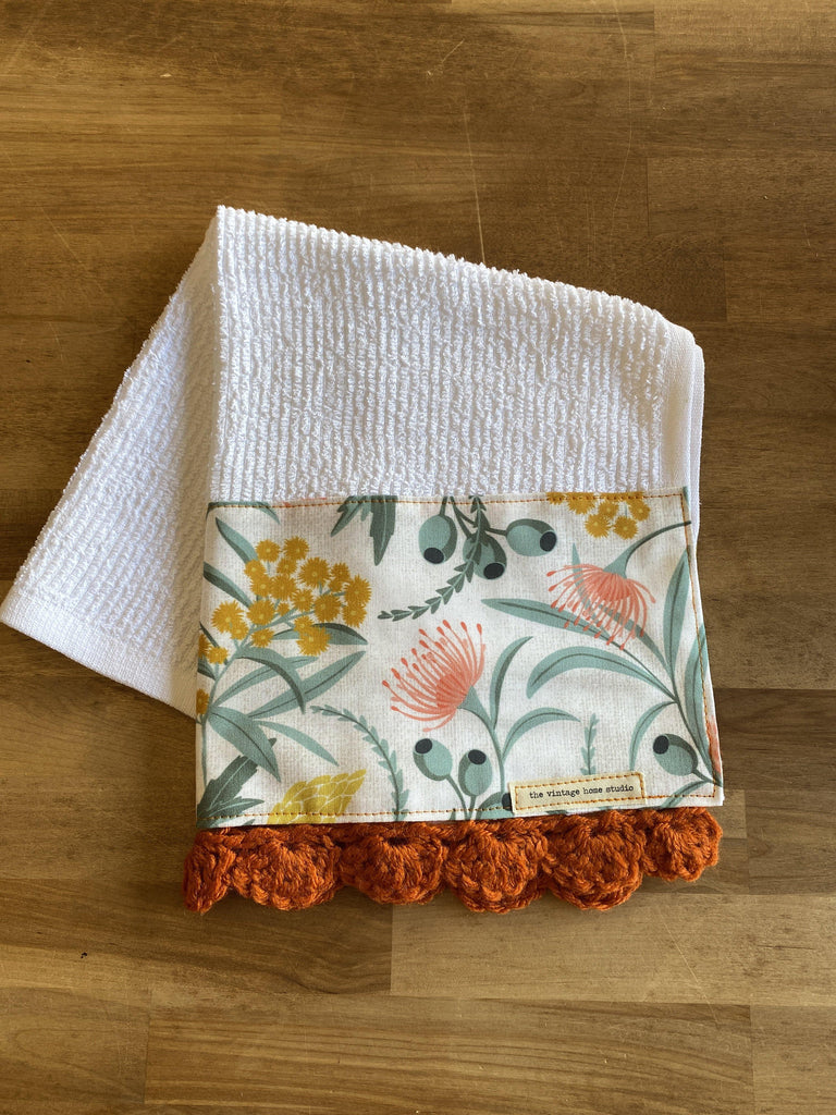 Fresh Florals Crochet Kitchen Towel - The Vintage Home Studio