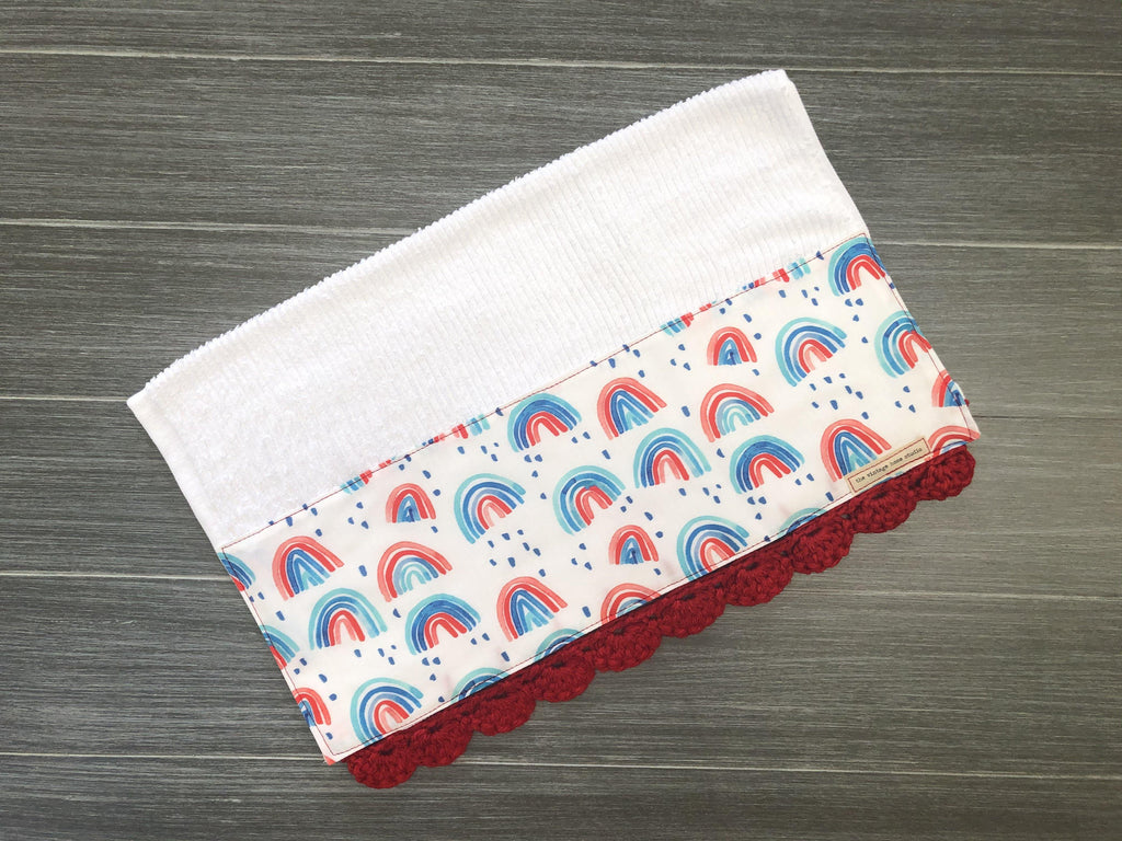 Summer Rainbows Crochet Kitchen Bar Mop Towel - The Vintage Home Studio