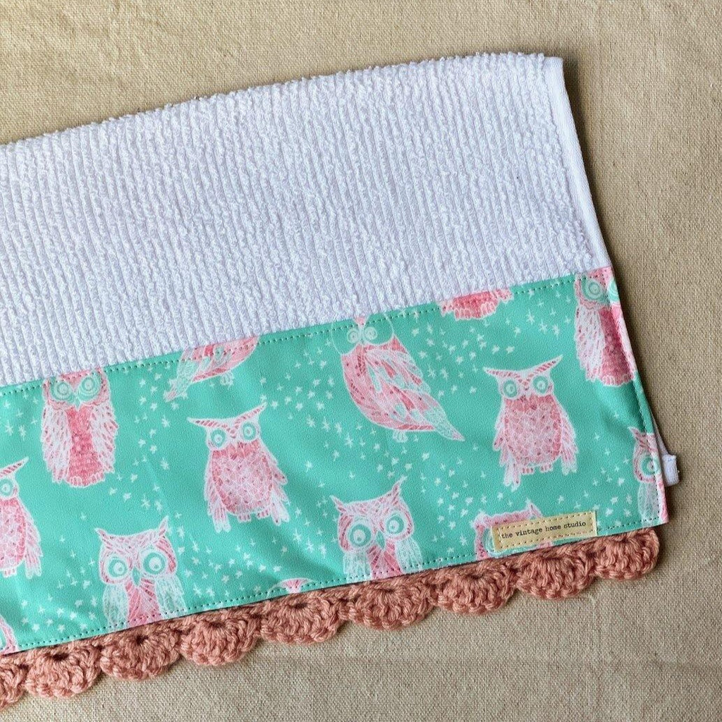 Little Owls Crochet Kitchen Towel - The Vintage Home Studio