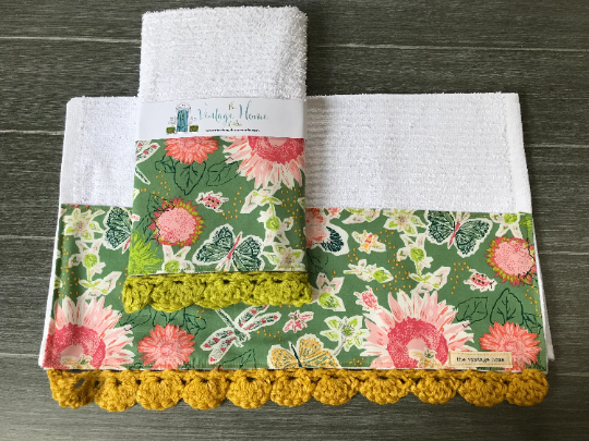 RETIRING Small World Sprightly Crochet Kitchen Bar Mop Towel - The Vintage Home Studio
